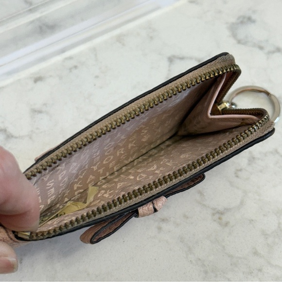 Kate Spade Pebble Leather Bow Zipper Keychain Wallet Light Pink - Picture 8 of 10